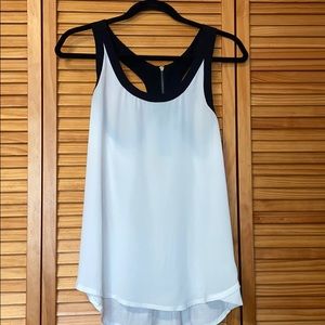 Black and white tank top blouse